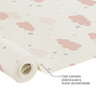 Papel de Parede Vinílico Nuvem Rosa e Cinza 52cmx9,5m