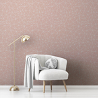 Papel De Parede Vinilico Sala Rosa Bebê Geométrico Liso 12m