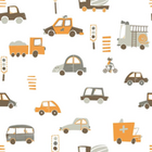 Papel De Parede Vinílico Sonhos Carros Ref 4218 Bege 52cm X 1