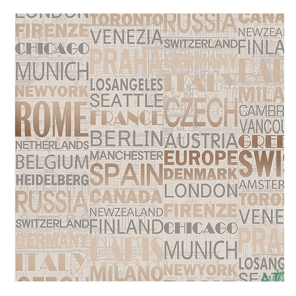 Papel De Parede Vinílico Temático (cities) Words Rose Com Bri