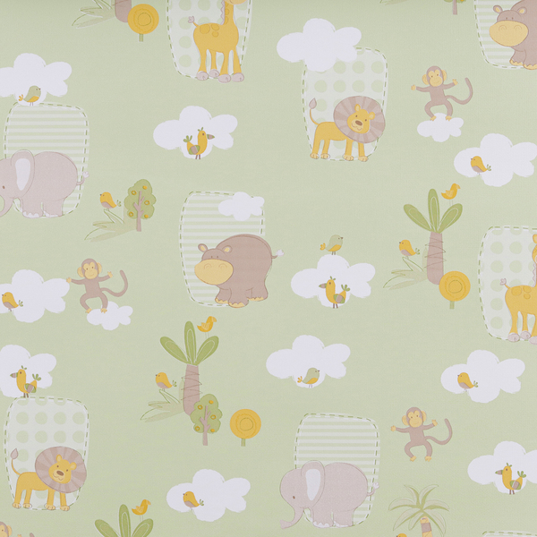 Papel de Parede Vinilizado Animais Verde 10x0,52m Bobinex