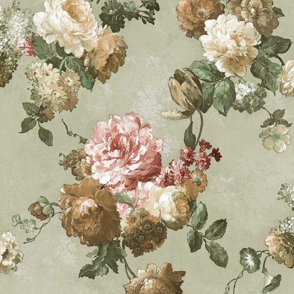Papel De Parede Vinilizado Floral Dk-0377 - 53cm X 10m( ± 3%)