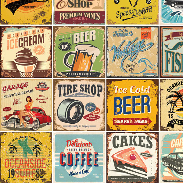 Papel De Parede Vintage Azulejo Retro Para Área Gourmet