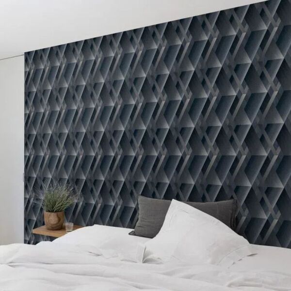 Papel De Parede Wanderlust Geométrico Azul Wl2602