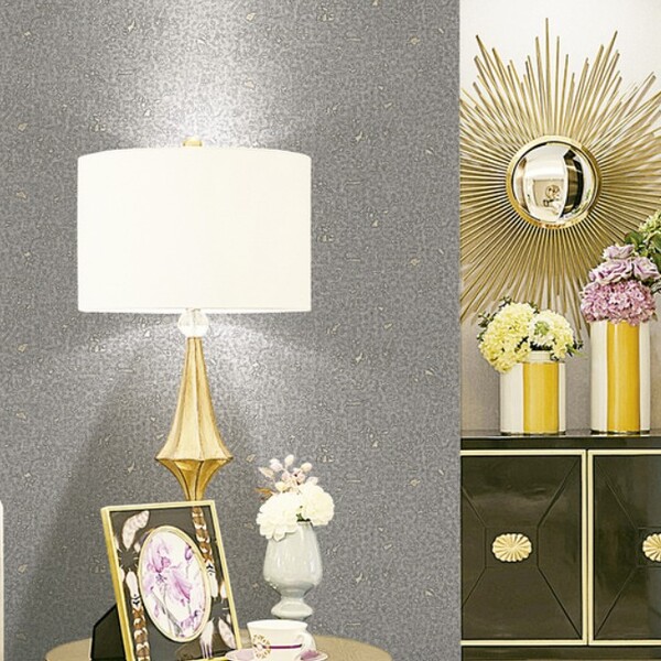 Papel De Parede Wiler Colorkey - Textura Cinza Escuro (brilho