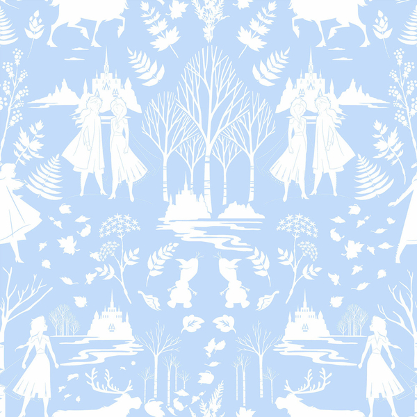 Papel De Parede Wiler Disney Frozen - Azul