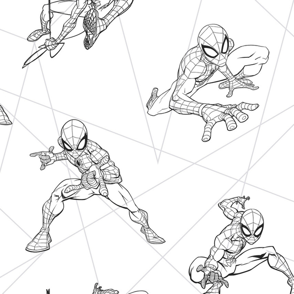 Papel De Parede Wiler Disney - Homem Aranha Preto E Branco