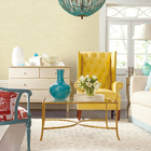 Papel De Parede Wiler Laroche - Pontilhado Dourado E Branco