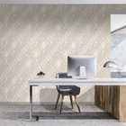 Papel De Parede Wiler Reflets - Geométrico Rosê E Dourado