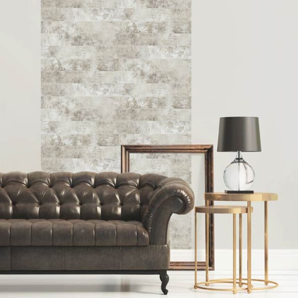 Papel De Parede Wiler Reflets - Pedra Cinza Claro