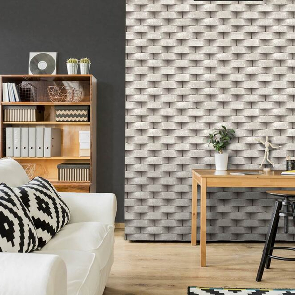 Papel De Parede Wiler Relfets - Pedra 3d Cinza