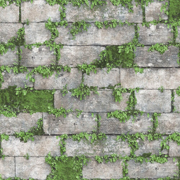 Papel De Parede Wiler Scape - Tijolinho Cinza E Verde