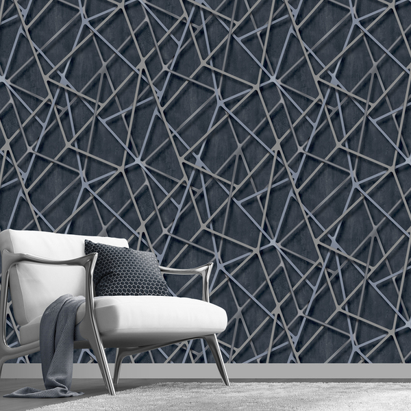 Papel De Parede Wiler Star – Geométrico 3d Azul