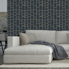 Papel De Parede Wiler Star – Geométrico Azul E Dourado