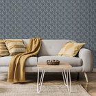 Papel De Parede Wiler Star – Geométrico Moderno Azul E Cinza