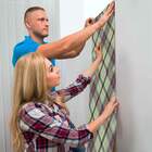 Papel De Parede Xadrez Amarelo Esverdeado E Vermelho-60x300