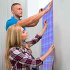 Papel De Parede Xadrez Lilás E Verde Água-60x300cm