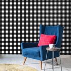 Papel De Parede Xadrez Preto E Branco - 0 50 X 2 50 Metros