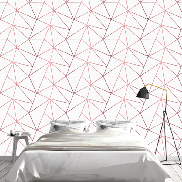 Papel De Parede Zara Fundo Branco E Tons Degradê De Vermelho