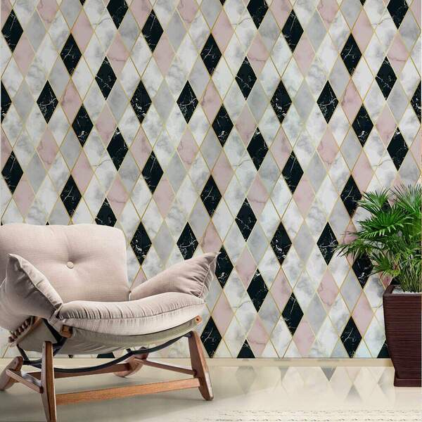 Papel De Parede Zara Mármore Rose 06-60x300cm