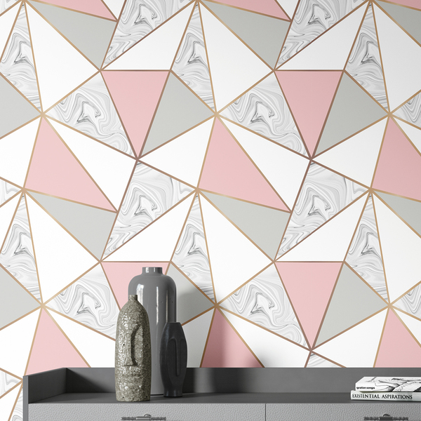 Papel De Parede Zara Mármore Rose Gold Auto Colante 1,50m