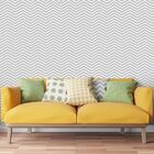 Papel De Parede Zig Zag Cinza - 0 50 X 2 50 Metros