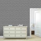 Papel De Parede Zig Zag Preto E Branco - 0 50 X 3 00 Metros