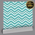 Papel De Parede Zig Zag Tons De Azul - 0 50 X 2 50 Metros