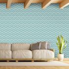 Papel De Parede Zig Zag Tons De Azul - 0 50 X 2 50 Metros