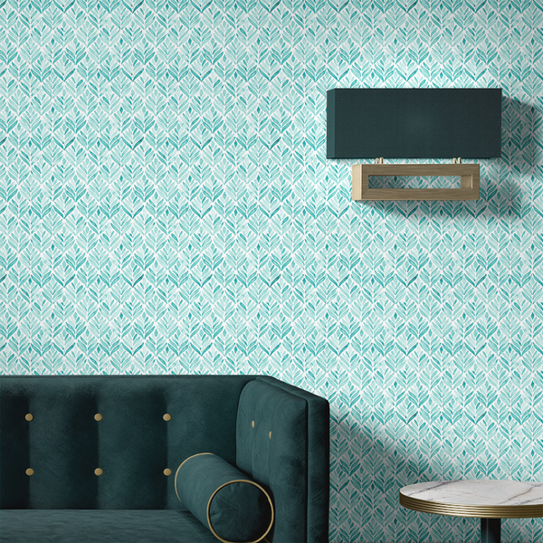 Papel Decorativo De Parede Clássico Ramos Verde Floral Sala