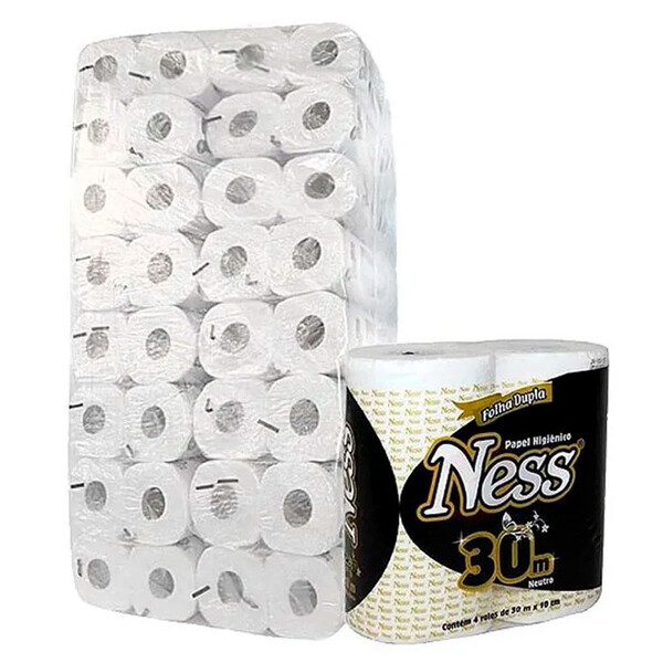 Papel Higiênico Folha Dupla 30m Fardo 64 Rolos (16x4) Ness | Leroy