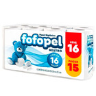 Papel Higiênico Folha Simples 30m Com 16 Rolos Fofopel