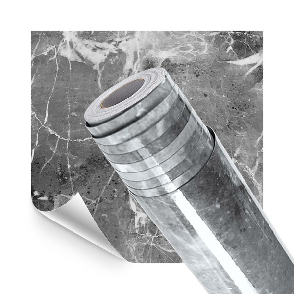 Papel Parede Adesivo Cozinha Alta Temperatura Marmore Cinza