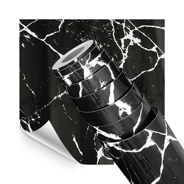 Papel Parede Adesivo Cozinha Alta Temperatura Marmore Preto