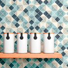 Papel Parede Adesivo Cozinha Pastilha Azul Bege Lavável