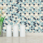 Papel Parede Adesivo Cozinha Pastilha Azul Bege Lavável