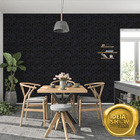 Papel Parede Adesivo Geométrico Meia Lua Preto Gold Sala 3m