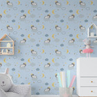 Papel Parede Adesivo Infantil Noite Estrelada Baby Coroa 3mt