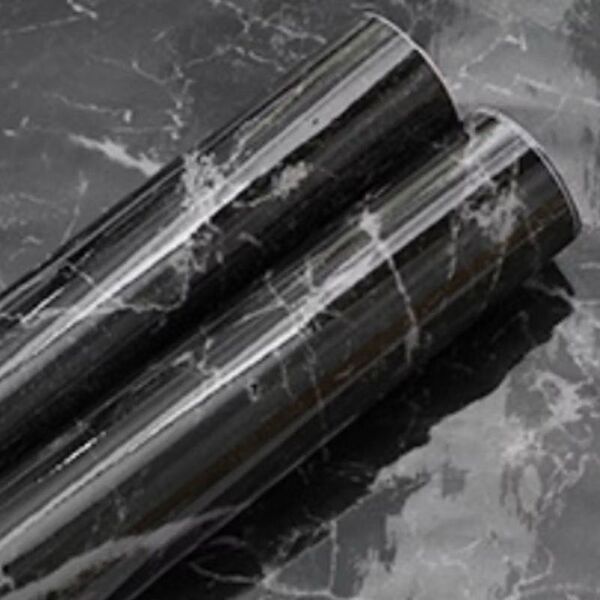 Papel Parede Autoadesivo Marmorizado Resistente 3mx60cm Preto