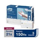 Papel Toalha Interfolhada 3 Dobras Tork Premium - 21 Pacotes