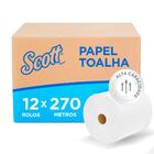 Papel Toalha Rolo Scott 270m Folha Simples - Caixa Com 12 Uni