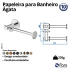 Papeleira Ágata Cromado Fani