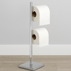 Papeleira Chão 2 Papel Higiênico Suportes Aço Inox 304 Luxo