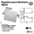 Papeleira Com Cobertura Ágata Grafite Liso Fani