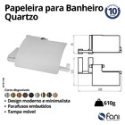 Papeleira Com Cobertura Quartzo Grafite Liso Fani