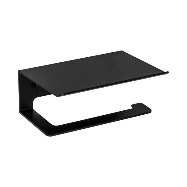 Papeleira De Banheiro Com Apoio Para Celular (Stella Preto)