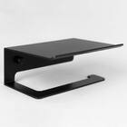 Papeleira De Banheiro Com Apoio Para Celular (Stella Preto)