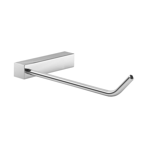 Papeleira De Banheiro Troia Prata Alto Brilho Grego Metal