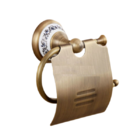 Papeleira de Banheiro Vintage Bronze e Porcelana