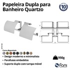 Papeleira Dupla Com Cobertura Quartzo Grafite Escovado Fani